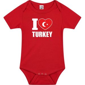I Love Turkey Baby Rompertje Rood Jongens en Meisjes - Kraamcadeau - Babykleding