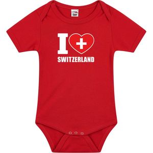 I love Switzerland - Rompertje - Rood - 100% Katoen - Kraamcadeau