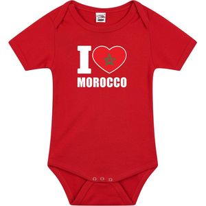 I love Morocco baby rompertje rood jongens en meisjes - Kraamcadeau - Babykleding - Marokko landen romper 56