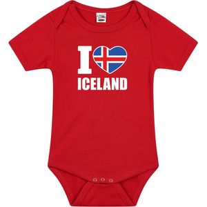I Love Iceland - Rompertje - Rood - Babykleding - Kraamcadeau