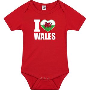 I Love Wales - Rompertje - Rood - Babykleding - Kraamcadeau