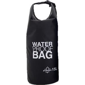 Waterdichte duffel bag/plunjezak 15 liter zwart - Reistas (volwassen)