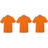 Fruit of the Loom poloshirt premium - oranje - heren - katoen - 180 grams