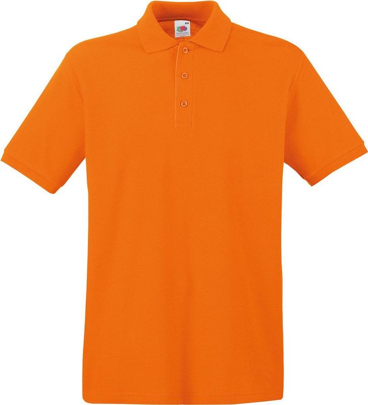 Fruit of the Loom poloshirt premium - oranje - heren - katoen - 180 grams