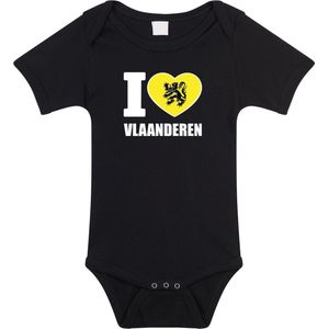 Bellatio Decorations - I love Vlaanderen - Rompertje - Zwart - 100% Katoen