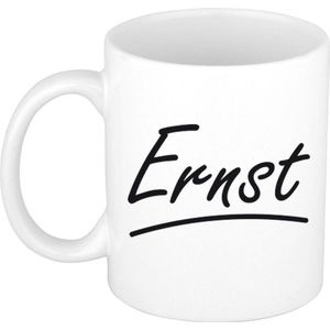 Ernst voornaam kado beker / mok sierlijke letters - gepersonaliseerde mok met naam