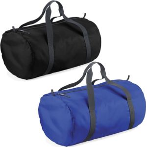 Set van 2x kleine sport/draag tassen 50 x 30 x 26 cm - Zwart en Blauw - Zwemspullen/speelgoed en meer