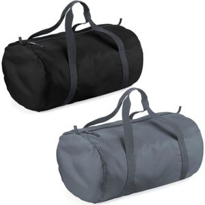 Set van 2x kleine sport/draag tassen 50 x 30 x 26 cm - Zwart en Grijs