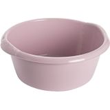 3x stuks kunststof plastic afwas teiltje/afwasbak rond 6 liter zacht roze - Diameter 32 cm x Hoogte 13 cm - Schoonmaak/Huishouden