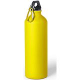 3x Stuks aluminium waterfles/drinkfles geel met schroefdop en karabijnhaak 800 ml - Sportfles - Bidon