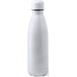 2x Stuks Rvs waterfles/drinkfles wit met schroefdop 790 ml - Sportfles - Bidon