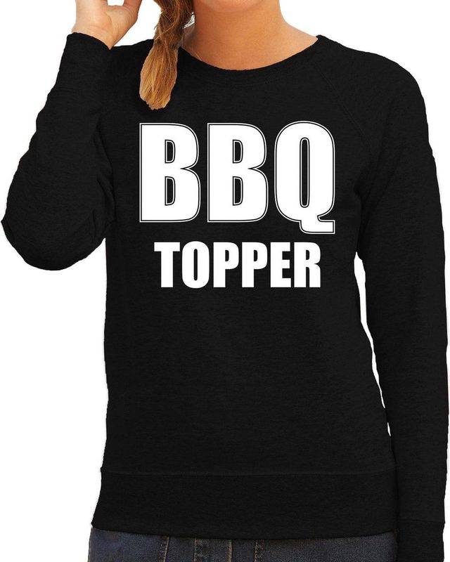 BBQ topper bbq / barbecue sweater zwart - cadeau trui voor dames - verjaardag / moederdag kado