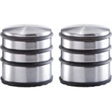 Set van 3x Stuks RVS Deurstoppers Rond 6,5 X 7 cm - Deurstop 1,15 Kg