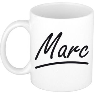Marc voornaam kado beker / mok sierlijke letters - gepersonaliseerde mok met naam