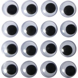 Zelfklevende Wiebel Oogjes - 80x - 15 mm - hobby/knutselmateriaal