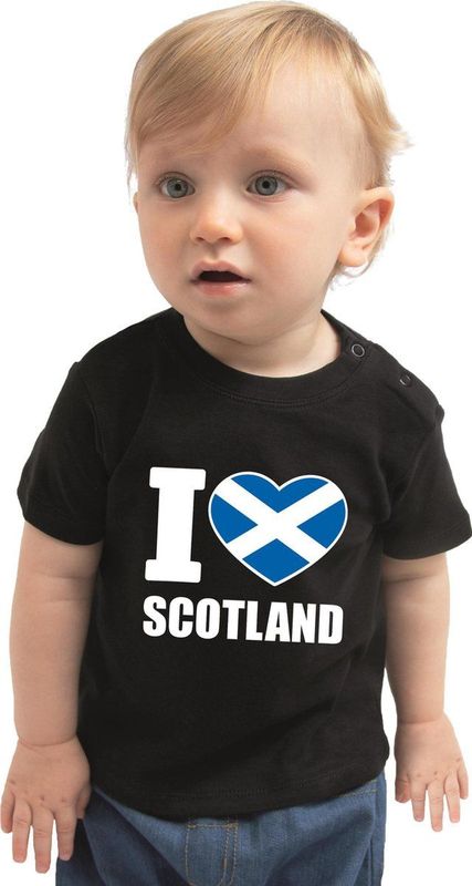 Bellatio Decorations - I Love Scotland - T-shirt - Zwart - Katoen
