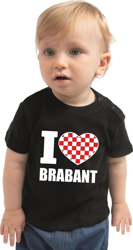 Bellatio Decorations - I Love Brabant - T-shirt - Zwart - 100% Katoen