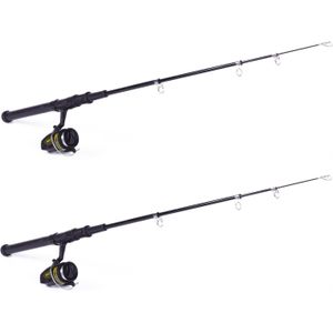 Set van 2x stuks vishengel set / telescopische werphengel met accessoires - Vissen / vissport benodigdheden