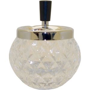 Glazen bol draaiasbak/drukasbak transparant 12 x 14 cm - Terrasasbak - Stormasbak