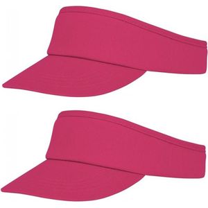 4x stuks katoenen roze zonneklep pet voor dames/heren/volwassenen