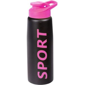 Bidon drinkfles/waterfles fuchsia roze 850 ml - Sportfles/sportbidon