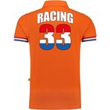 Bellatio Decorations - Racing Poloshirt - Oranje - Katoen - 200 Grams