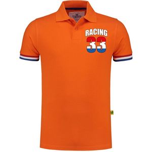 Bellatio Decorations - Luxe Racing 33 - Poloshirt - Oranje - 200 grams