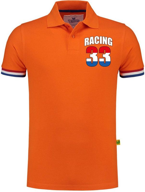 Bellatio Decorations - Luxe Racing 33 - Poloshirt - Oranje - 200 grams