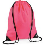 Nylon sport/zwemmen gymtas/ gymtasje met rijgkoord 45 x 34 cm - fluoriserend roze - Kinder tasjes