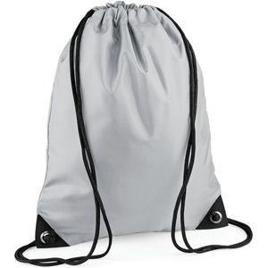 Nylon sport/zwemmen gymtas met rijgkoord - 45 x 34 cm - lichtgrijs - Kinder tasjes - 12 liter