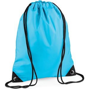 Nylon sport/zwemmen gymtas/ gymtasje met rijgkoord 45 x 34 cm - Surf blauw - Kinder tasjes