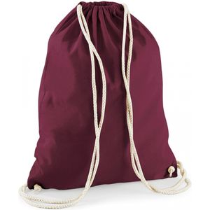 Sporten/zwemmen/festival gymtas bordeaux rood met rijgkoord 46 x 37 cm van 100% katoen - Kinder sporttasjes