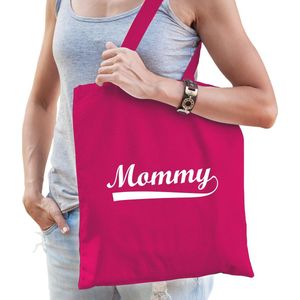 Mommy - cadeau katoenen tas fuchsia roze voor dames - Cadeau Moederdag