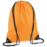 2x stuks nylon sport/zwemmen gymtas/ gymtasje met rijgkoord 45 x 34 cm - fluoriserend oranje - Kinder tasjes
