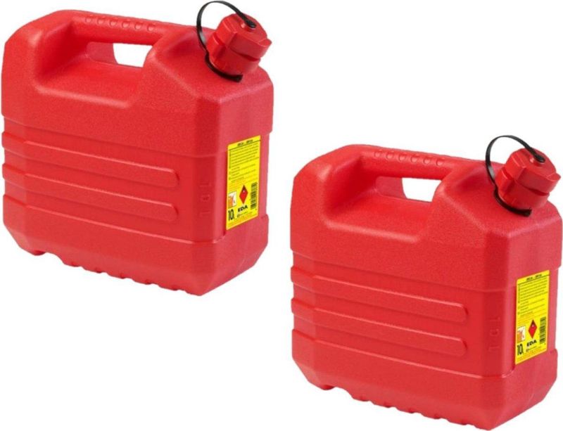 EDA - Jerrycan - Rood - Kunststof - 10 Liter - Voor Gevaarlijke Vloeistoffen