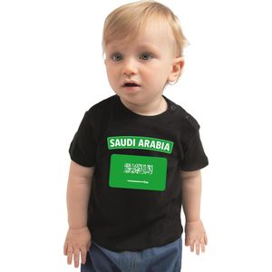 Bellatio Decorations - Baby Shirt - Zwart - Saoedi-Arabië - Met Vlag