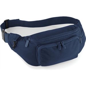 Quadra heuptasje/buideltasje voor volwassenen - 37 x 15 cm - Donkerblauw- fanny pack - voor op reis/onderweg