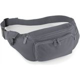 2x stuks grijs heuptasje/buideltasje voor volwassenen 37 x 15 cm - Grijse heuptassen/fanny pack voor op reis/onderweg