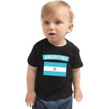 Argentina t-shirt met vlag Argentinie zwart voor babys