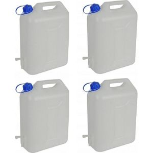 4x stuks jerrycans voor water met kraantje 10 liter - waterjerrycans / watertank