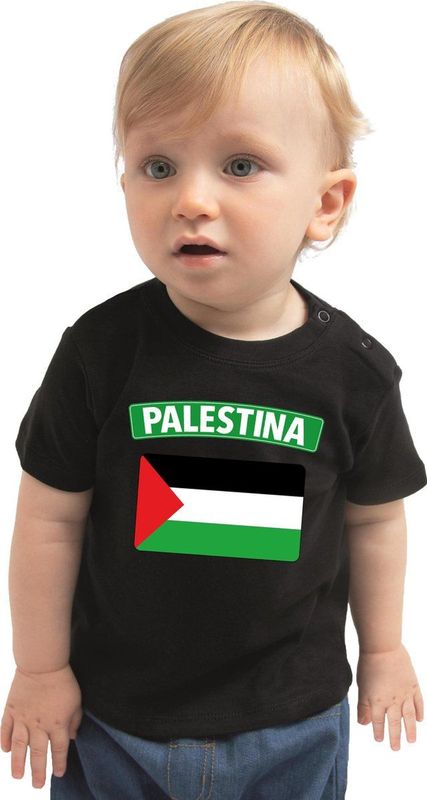 Palestina t-shirt met vlag zwart voor babys