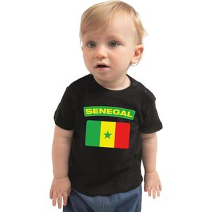 Bellatio Decorations - Baby Shirt - Zwart - Katoen - Senegal Vlag