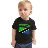Tanzania t-shirt met vlag zwart voor babys