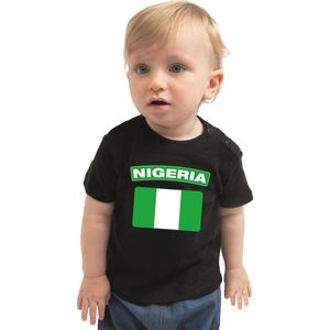 Nigeria - Baby Shirt - Zwart - Babykleding - Vlag