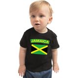 Jamaica landen shirtje met vlag zwart voor babys