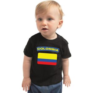 Colombia baby shirt met vlag zwart jongens en meisjes - Kraamcadeau - Babykleding - Colombia landen t-shirt 80