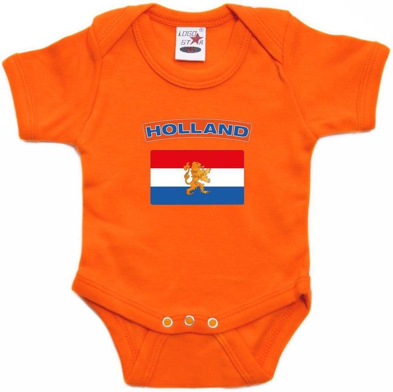 Holland Baby Rompertje met Vlag Oranje Jongens en Meisjes - Kraamcadeau - Babykleding