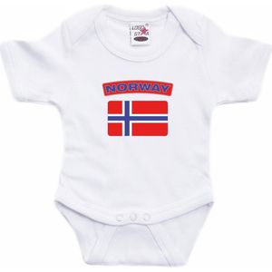 Norway Baby Rompertje met Vlag Wit Jongens en Meisjes - Kraamcadeau - Babykleding