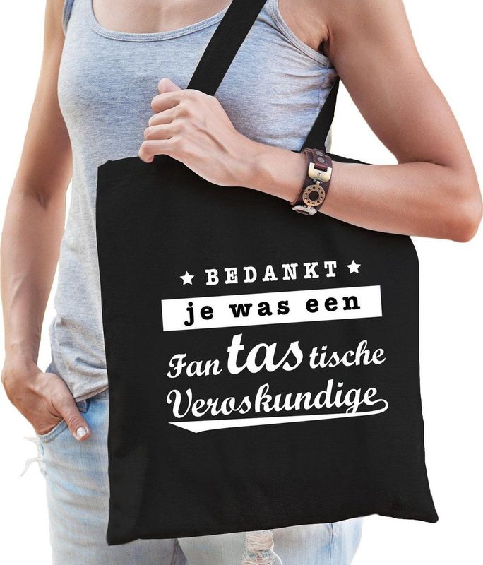 Fantastische verloskundige cadeau tas zwart voor dames - Feest Boodschappentassen