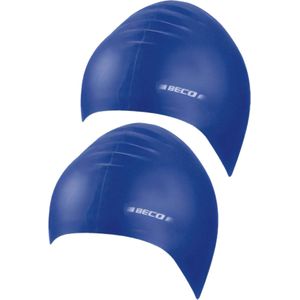 2x stuks latex badmutsen blauw voor volwassenen - Zwembad badmutsen